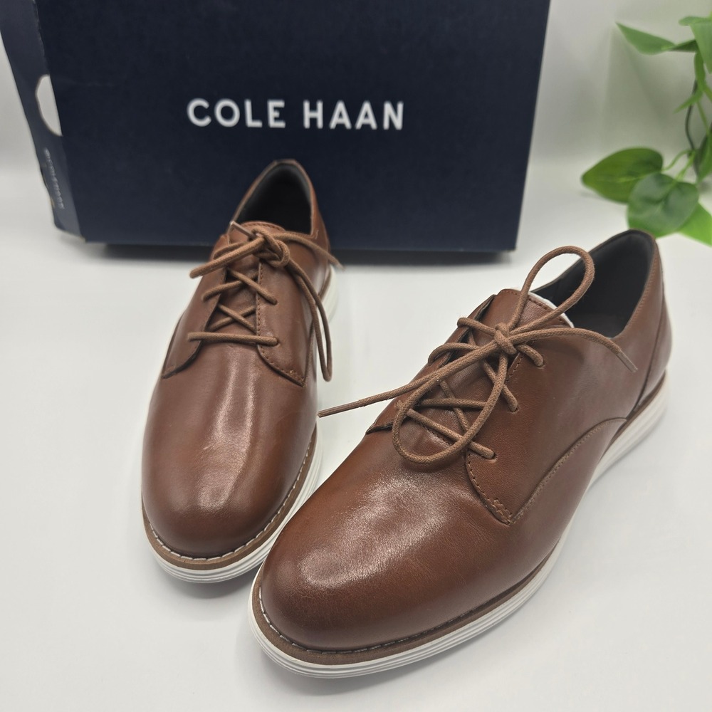 Cole Haan Original Grand Zero Plain Toe Oxford Brown Leather WMS 6.5B Commuter